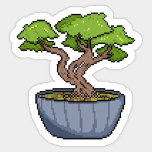 Bonsai Tree Pixel Art Sticker